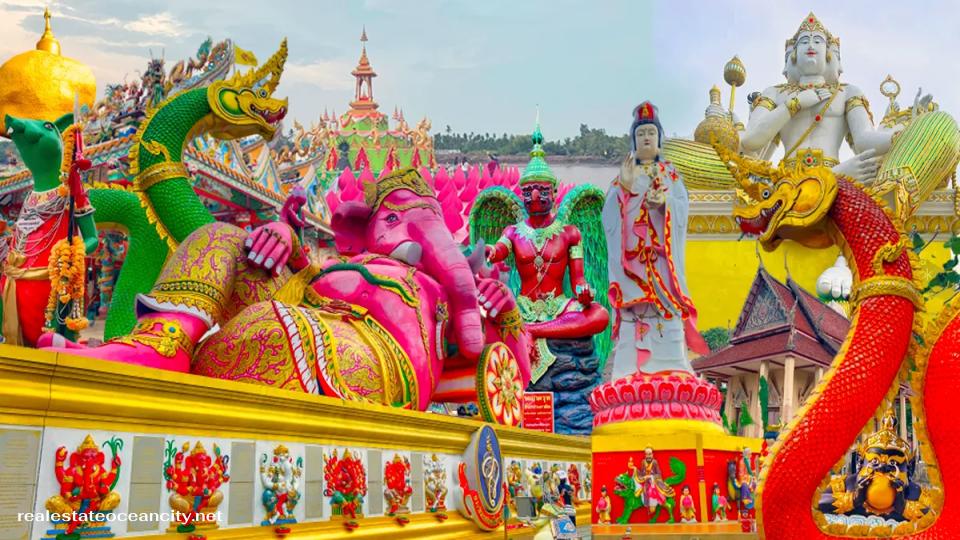 วัดสมานรัตนาราม ตั้งอยู่ริมแม่น้ำบางปะกง อำเภอเมือง จังหวัดฉะเชิงเทรา เป็นวัดที่ขึ้นชื่อเรื่องความศักดิ์สิทธิ์และโดดเด่นด้วย องค์พระพิฆเนศปางนอนเสวยสุขที่ใหญ่ที่สุดในประเทศไทย นักท่องเที่ยวและผู้ศรัทธามักเดินทางมาสักการะเพื่อขอพรในด้านความสำเร็จ โชคลาภ และการงาน อีกทั้งยังมีสิ่งศักดิ์สิทธิ์อื่น ๆ มากมายที่น่าสนใจ