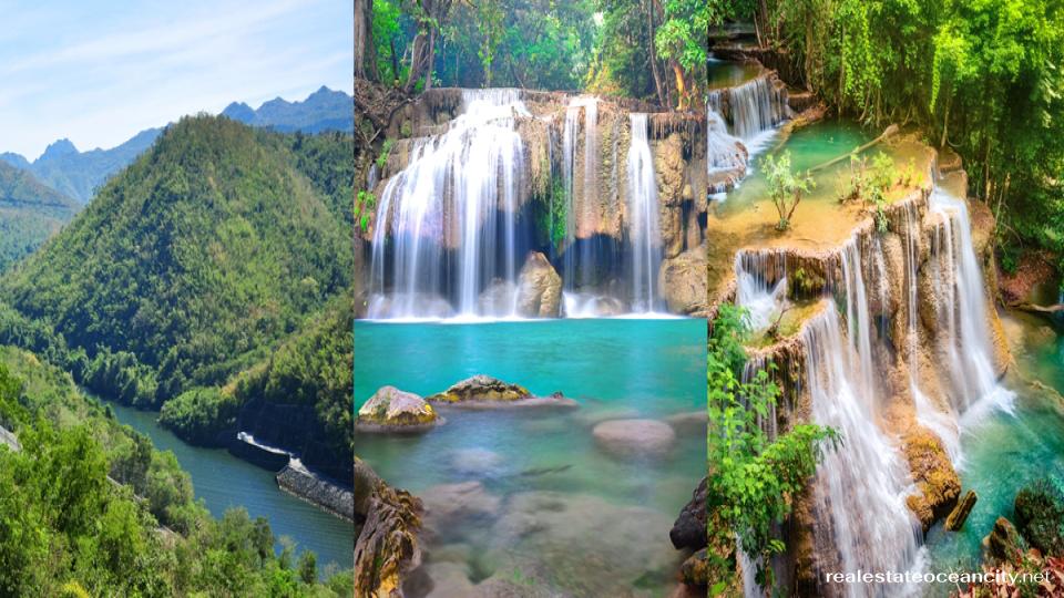 อุทยานแห่งชาติเอราวัณ การเล่นน้ำในแอ่งน้ำสีเขียวมรกตใต้น้ำตกเอราวัณคือจุดเด่นของสวนสาธารณะยอดนิยมขนาด 550 ตร.กม. แห่งนี้ น้ำตกเจ็ดชั้นไหลเชี่ยวผ่านป่า และการอาบน้ำใต้น้ำตกที่ตกผลึกเหล่านี้ก็เป็นที่นิยมในหมู่คนท้องถิ่นและผู้มาเยือนไม่แพ้กัน